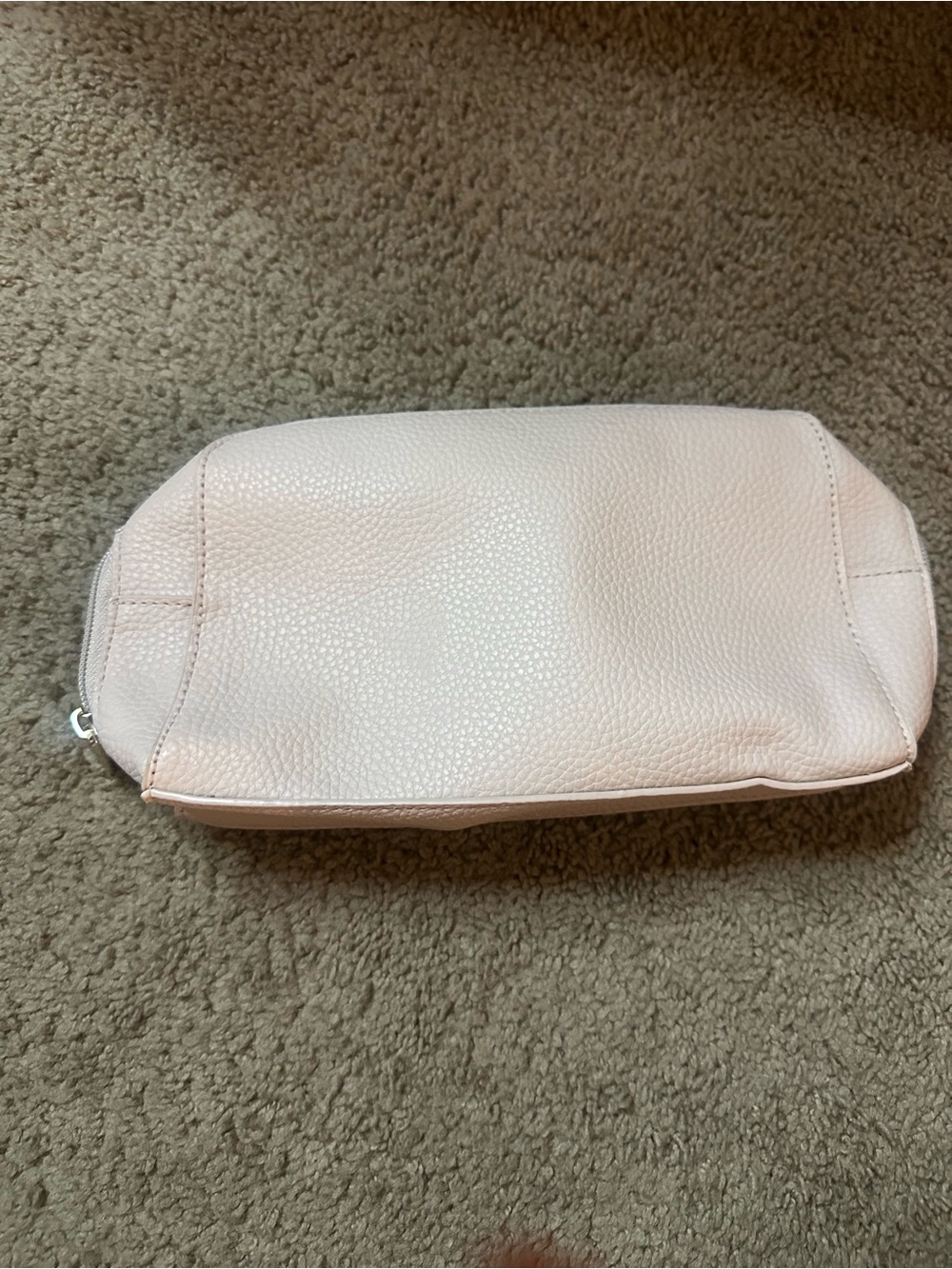 laura mercier Pebbled Blush Pink Leather Cosmetic Pouch with Front Zip - Picture 4 of 5